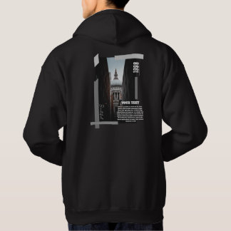 Custom Back Print Modern Urban Building Hoodie