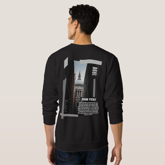 Custom Back Print Modern Urban Building Sweatshirt (Back Full)