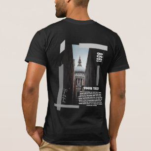 Custom Back Print Modern Urban Building T-Shirt