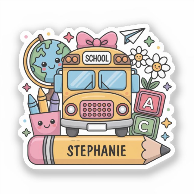 Custom Back-to-School Bus - Personalize (Front)
