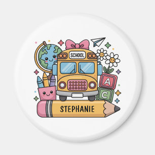 Custom Back-to-School Bus - Personalize Magnet