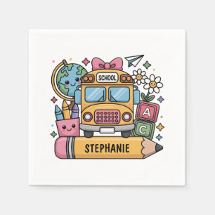 Custom Back-to-School Bus - Personalize Napkin