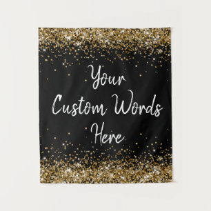 Custom Backdrop Birthday Party Photo Booth Black  Tapestry
