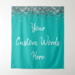 Custom Backdrop Birthday Party Photo Booth Blue Tapestry<br><div class="desc">custom backdrop for photo booth,  hen weekend wedding photobooth sparkly,  sweet 16 quinceanera 40th 50th,  sparkle birthday party personalized 30th,  fifteen 15th sweet sixteen 16th,  twenty-fifth 25th twenty first prop,  turquoise blue silver baby shower,  daughter girl wife twinkle glitter,  granddaughter son boy 5th fifth,  anniversary bridal 20th 10th 80th</div>