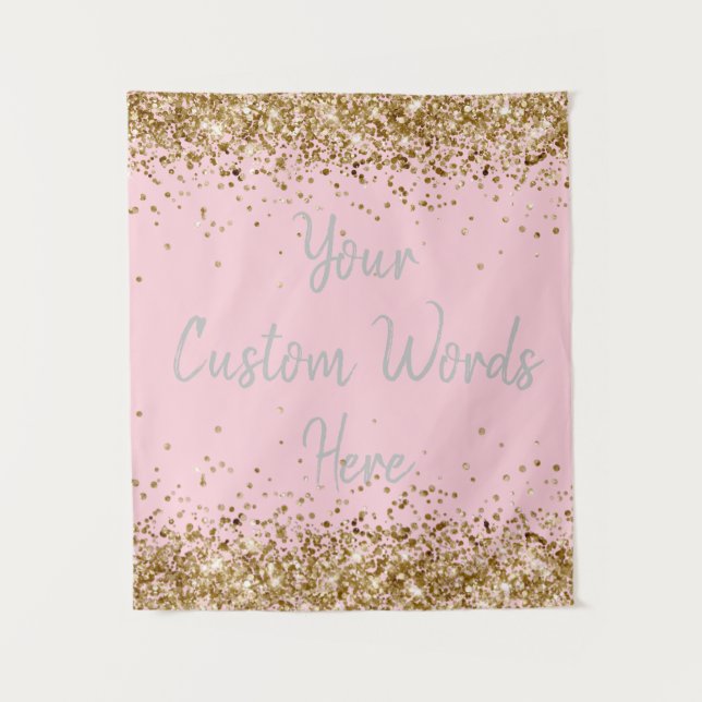 Custom Backdrop Birthday Party Photo Booth Blush Tapestry (Front)