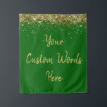 Custom Backdrop Birthday Party Photo Booth Emerald Tapestry<br><div class="desc">custom backdrop for photo booth,  hen weekend wedding photobooth sparkly,  sweet 16 quinceanera 40th 50th,  sparkle birthday party personalized 30th,  fifteen 15th sweet sixteen 16th,  twenty-fifth 25th twenty first prop,  emerald green gold baby shower,  daughter girl wife twinkle glitter,  granddaughter  boy 5th fifth,  anniversary bridal 20th 10th 80th</div>