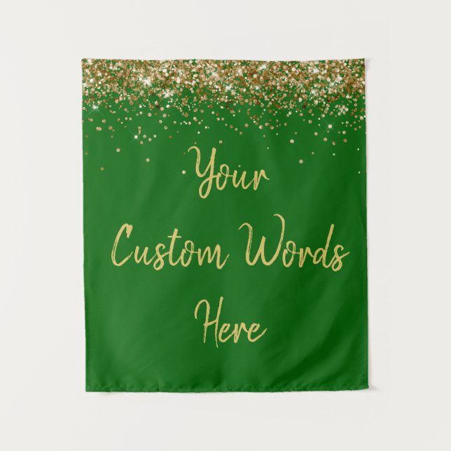 Custom Backdrop Birthday Party Photo Booth Emerald Tapestry (Front)