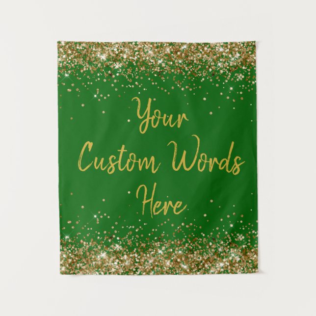 Custom Backdrop Birthday Party Photo Booth Emerald Tapestry (Front)