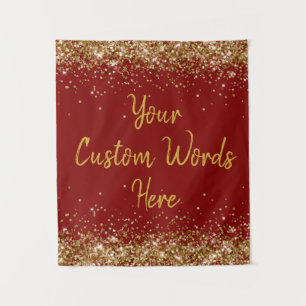 Custom Backdrop Birthday Party Photo Booth Maroon Tapestry