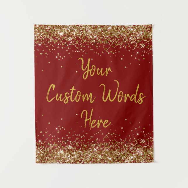 Custom Backdrop Birthday Party Photo Booth Maroon Tapestry (Front)