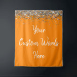 Custom Backdrop Birthday Party Photo Booth Orange Tapestry<br><div class="desc">custom backdrop for photo booth,  hen weekend wedding photobooth sparkly,  sweet 16 quinceanera 40th 50th,  sparkle birthday party personalized 30th,  fifteen 15th sweet sixteen 16th,  twenty-fifth 25th twenty first prop,  orange white silver baby shower,  daughter girl wife twinkle glitter,  granddaughter son boy 5th fifth,  anniversary bridal 20th 10th 80th</div>