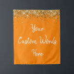 Custom Backdrop Birthday Party Photo Booth Orange Tapestry<br><div class="desc">custom backdrop for photo booth,  hen weekend wedding photobooth sparkly,  sweet 16 quinceanera 40th 50th,  sparkle birthday party personalized 30th,  fifteen 15th sweet sixteen 16th,  twenty-fifth 25th twenty first prop,  orange white gold baby shower,  daughter girl wife twinkle glitter,  granddaughter son boy 5th fifth,  anniversary bridal 20th 10th 80th</div>