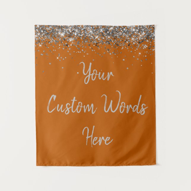 Custom Backdrop Birthday Party Photo Booth Orange Tapestry (Front)