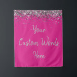 Custom Backdrop Birthday Party Photo Booth Pink Tapestry<br><div class="desc">custom backdrop for photo booth,  hen weekend wedding photobooth sparkly,  sweet 16 quinceanera 40th 50th,  sparkle birthday party personalized 30th,  fifteen 15th sweet sixteen 16th,  twenty-fifth 25th twenty first prop,  bright pink silver baby shower,  daughter girl wife twinkle glitter,  granddaughter son boy 5th fifth,  anniversary bridal 20th 10th 80th</div>