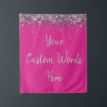 Custom Backdrop Birthday Party Photo Booth Pink Tapestry<br><div class="desc">custom backdrop for photo booth,  hen weekend wedding photobooth sparkly,  sweet 16 quinceanera 40th 50th,  sparkle birthday party personalized 30th,  fifteen 15th sweet sixteen 16th,  twenty-fifth 25th twenty first prop,  bright pink silver baby shower,  daughter girl wife twinkle glitter,  granddaughter son boy 5th fifth,  anniversary bridal 20th 10th 80th</div>