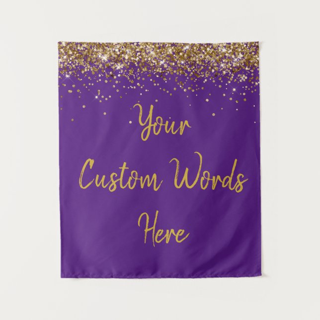 Custom Backdrop Birthday Party Photo Booth Purple Tapestry (Front)