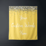 Custom Backdrop Birthday Party Photo Booth Yellow Tapestry<br><div class="desc">custom backdrop for photo booth,  hen weekend wedding photobooth sparkly,  sweet 16 quinceanera 40th 50th,  sparkle birthday party personalized 30th,  fifteen 15th sweet sixteen 16th,  twenty-fifth 25th twenty first prop,  mustard yellow silver baby shower,  daughter girl wife twinkle glitter,  granddaughter son boy 5th fifth,  anniversary bridal 20th 10th 80th</div>