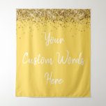 Custom Backdrop Birthday Party Photo Booth Yellow Tapestry<br><div class="desc">custom backdrop for photo booth,  hen weekend wedding photobooth sparkly,  sweet 16 quinceanera 40th 50th,  sparkle birthday party personalized 30th,  fifteen 15th sweet sixteen 16th,  twenty-fifth 25th twenty first prop,  mustard yellow gold baby shower,  daughter girl wife twinkle glitter,  granddaughter son boy 5th fifth,  anniversary bridal 20th 10th 80th</div>