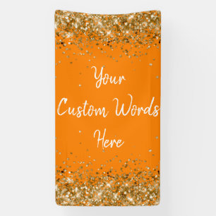 Custom Backdrop Birthday Party Photo Orange & Gold Banner