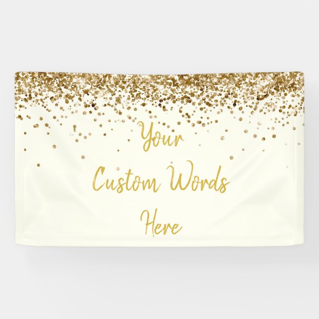 Custom Backdrop Birthday Party Photo Prop Ivory Banner (Horizontal)