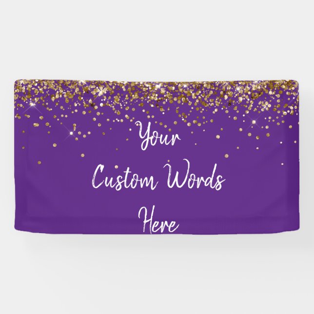 Custom Backdrop Birthday Party Photo Prop Purple Banner (Horizontal)
