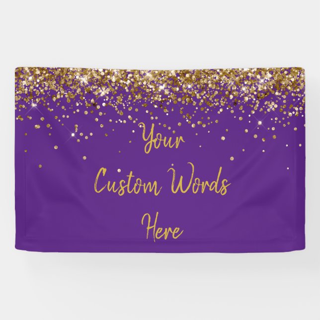 Custom Backdrop Birthday Party Photo Prop Purple Banner (Horizontal)