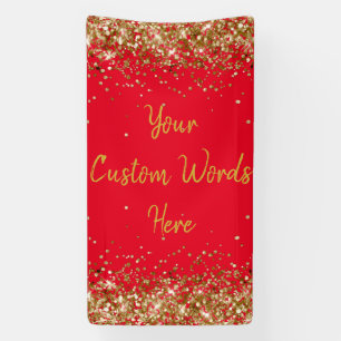 Custom Backdrop Birthday Party Photo Red and Gold Banner