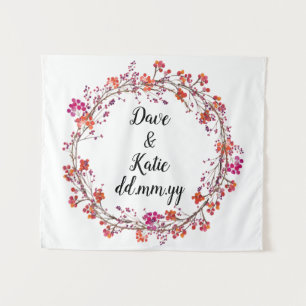 Custom Backdrop Floral Wreath Wedding Photo Booth Tapestry