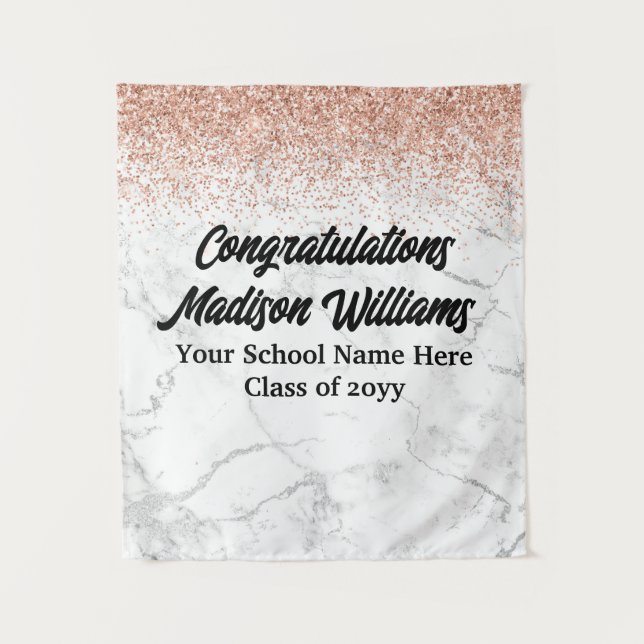 Custom Backdrop Graduation Party Photo Booth Prop Tapestry (Front)