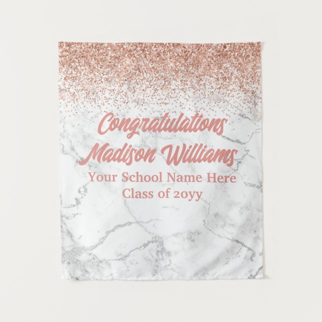 Custom Backdrop Graduation Party Photo Booth Prop Tapestry (Front)