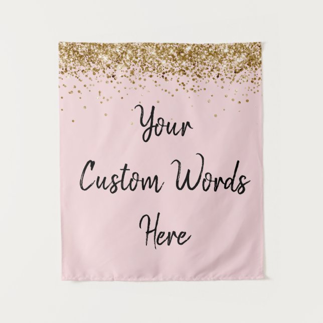 Custom Backdrop Personalized Photo Prop Blush Pink Tapestry (Front)