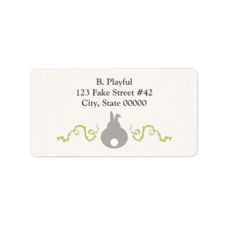 Custom Background Colour Bunny Butt leaves & vines Label