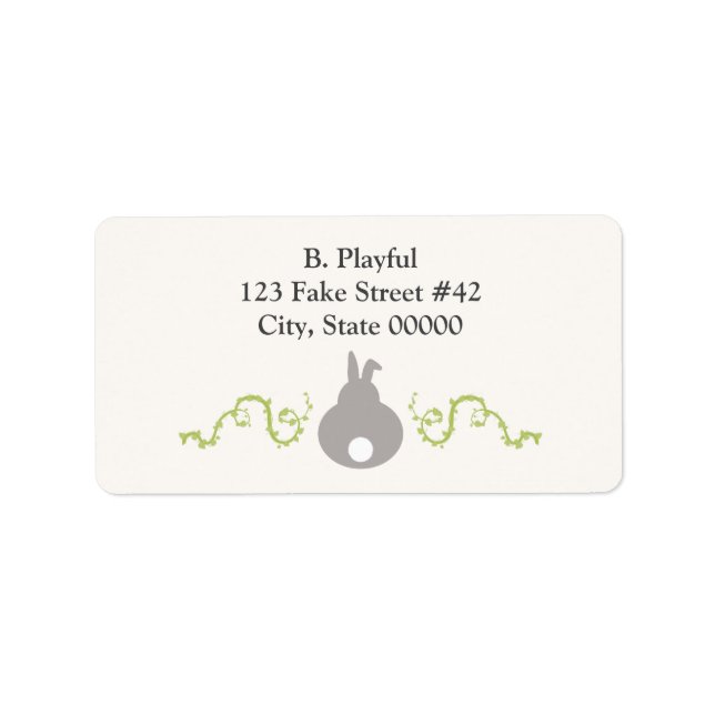 Custom Background Colour Bunny Butt leaves & vines Label (Front)