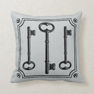 Custom Background Colour Skeleton Key Pillows