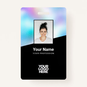 Custom Background image Corporate Logo Name Badge
