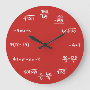 CUSTOM BACKGROUND - Math Chalkboard Wall Clock