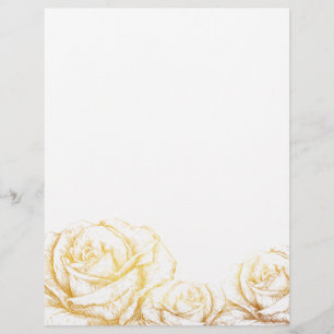 Custom Background Vintage Roses Floral Faux Gold
