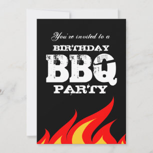 Custom backyard BBQ Birthday party invitations