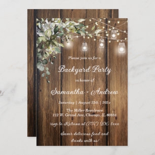 Custom Backyard Party with Rustic Theme Invitation