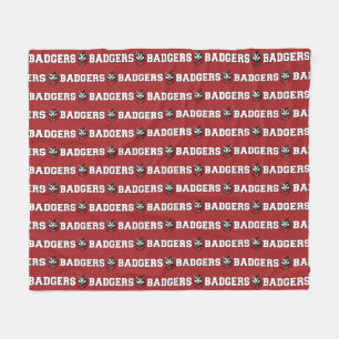 CUSTOM Badger Mascot   Red - School College Team Fleece Blanket