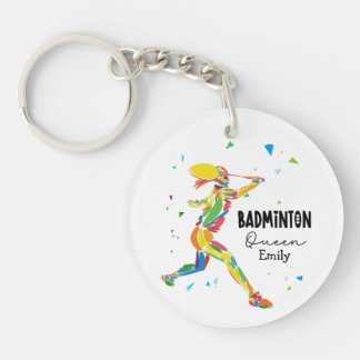 Custom Badminton Queen Colorful Abstract Player