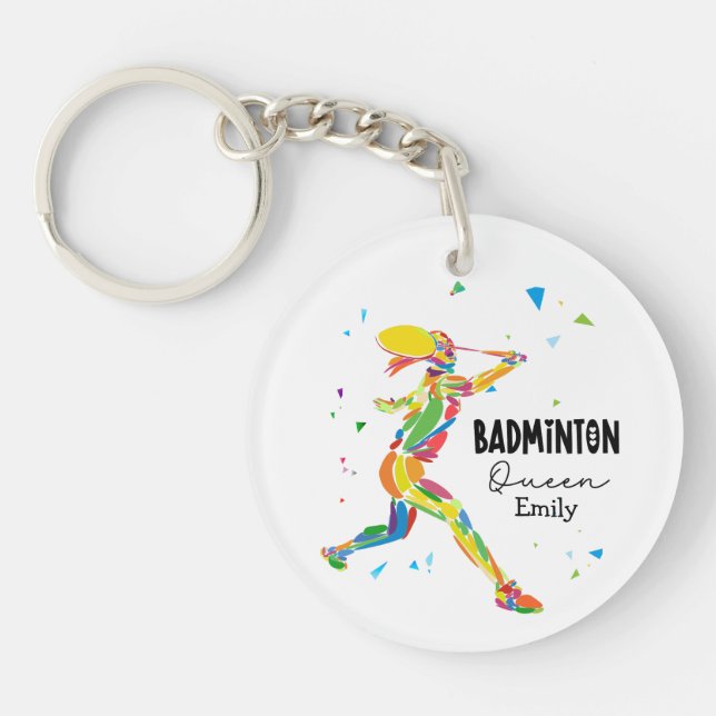 Custom Badminton Queen Colorful Abstract Player (Devant)