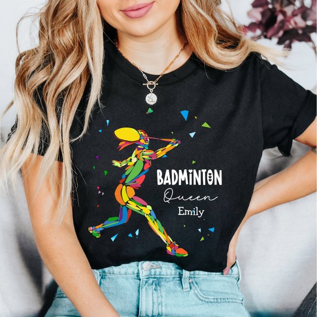 Custom Badminton Queen Vibrant Abstract Player Tri-Blend Shirt (Creator Uploaded)