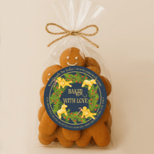 Custom Baked With Love Christmas Cookie Business Classic Round Sticker