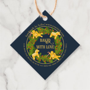 Custom “Baked With Love” Christmas Square Gift Tag