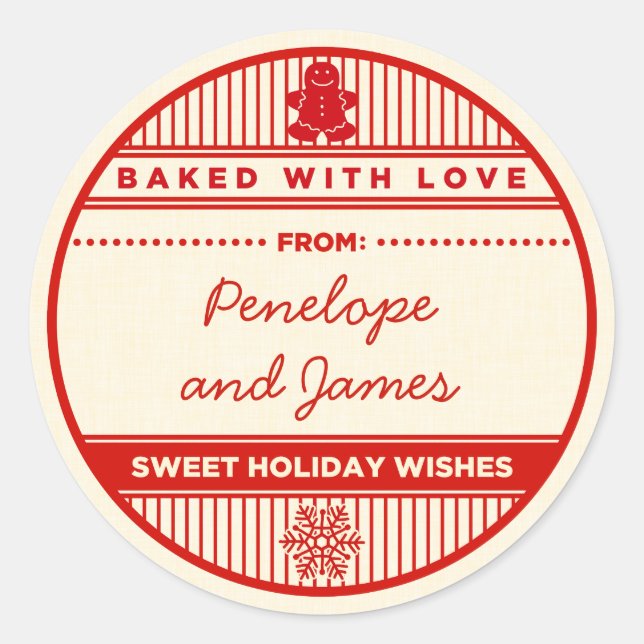 Custom Baked With Love Stickers (Front)