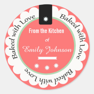 Custom Baked With Love Stickers Gift Tags