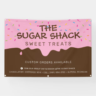 CUSTOM Baker Frosting Drip colourful sprinkles Banner