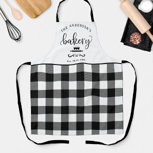 Custom, Bakery Buffalo Plaid Farmhouse Kitchen Apron
