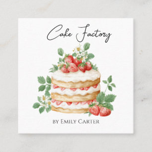 Custom Bakery Business Card Strawberry Design